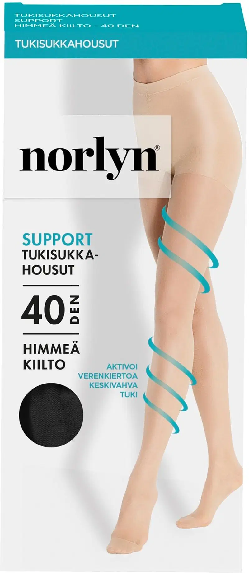 Женские поддерживающие колготки Norly 40 ден. (размер 36-40, цвет ЧЕРНЫЙ)