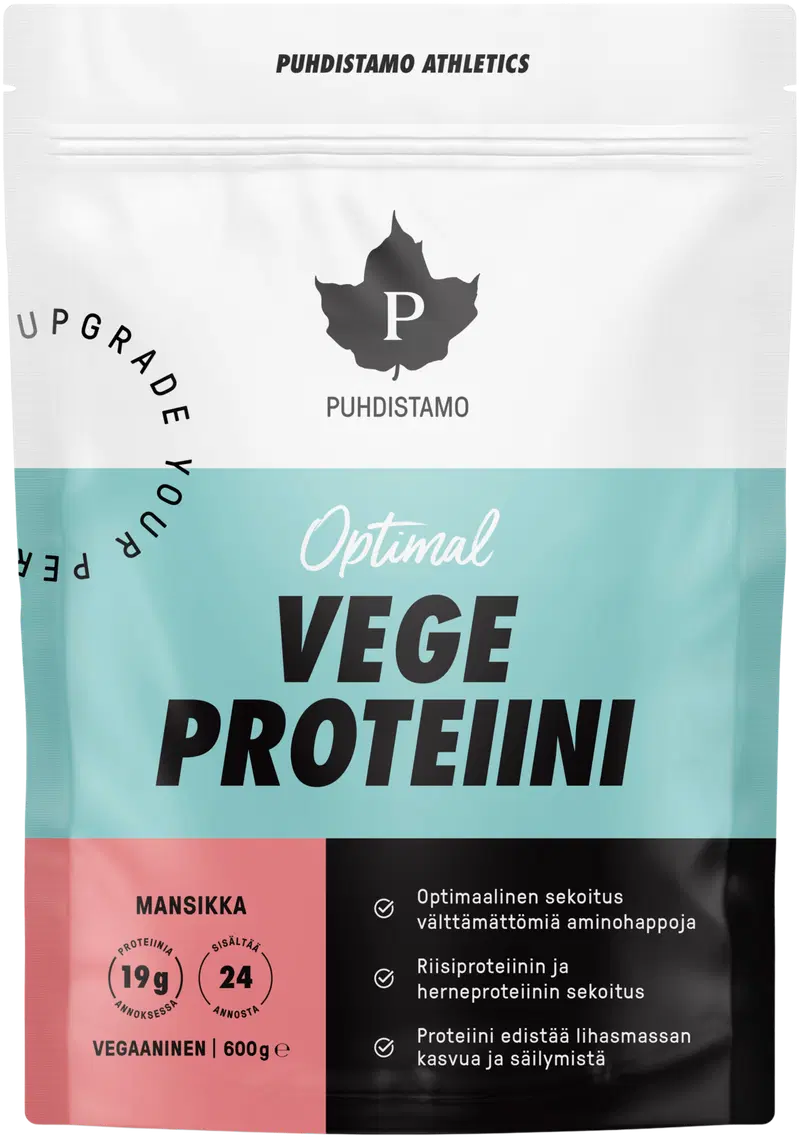 Pudhistamo Athletics Optimal Vege протеиновый порошок Клубника 600 г