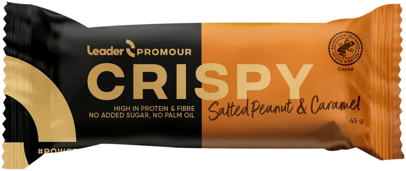 Протеиновый батончик Leader Promour Crispy с арахисом и ириской 45 г