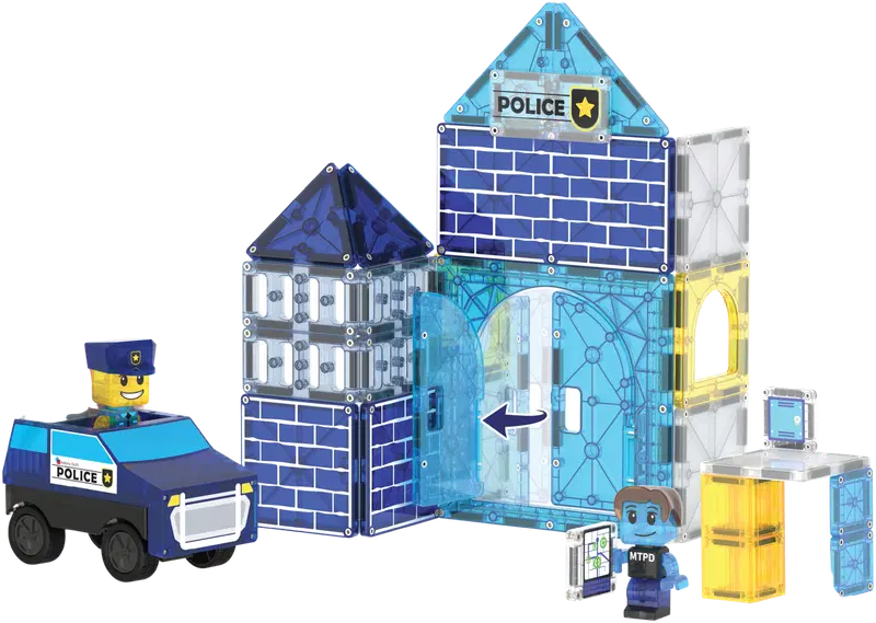 MAGNA-TILES® Полицейский участок магн. рак.серия 35 деталей