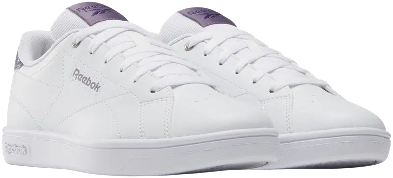 кроссовки Reebok Court Clean (размер 37,5, цвет БЕЛЫЙ/БЕЛЫЙ/ФИОЛЕТОВЫЙ)