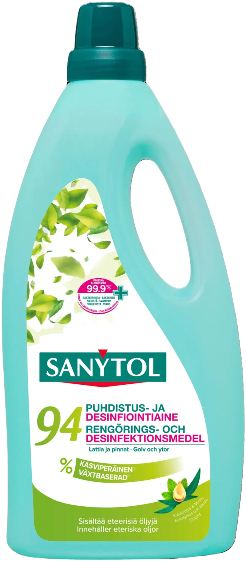 Sanytol 1л Чистящее и дезинфицирующее средство для полов и поверхностей, 94% ингредиентов растительного происхождения.