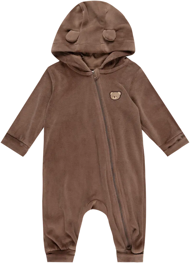 Детский велюровый комбинезон Ciraf из смесового хлопка Teddy Bear 250B260100 (размер 56, цвет Брауни)