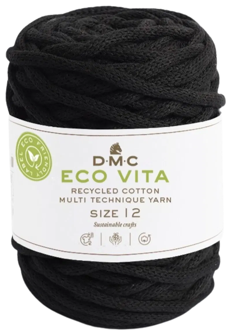 Шнур DMC Eco Vita 250г черный (цвет черный)