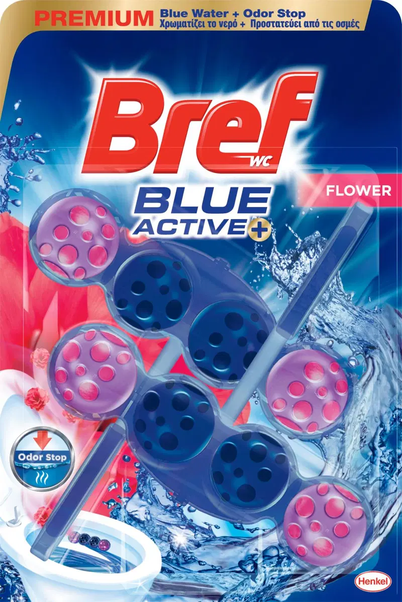 Bref 2x50 г Освежитель для туалета Blue Active Floral Duo