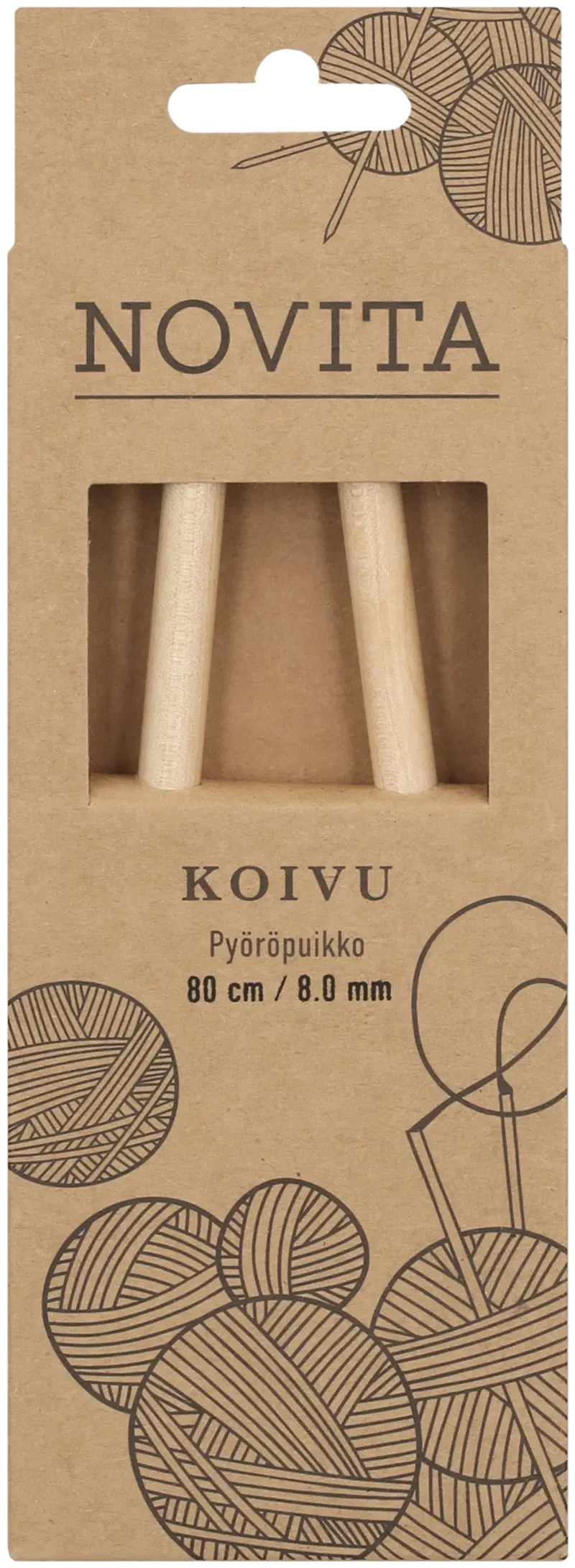 Novita Палочка круглая березовая 80см - 8мм