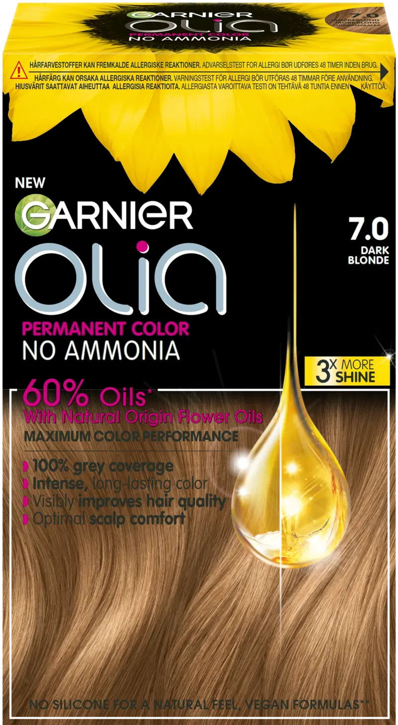Перманентная краска Garnier Olia 7.0 Темно-русый 174мл (цвет Темно-русый)