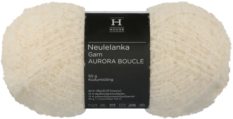 Домашняя пряжа Aurora Boucle 50 г ваниль 2378 (цвет ваниль)