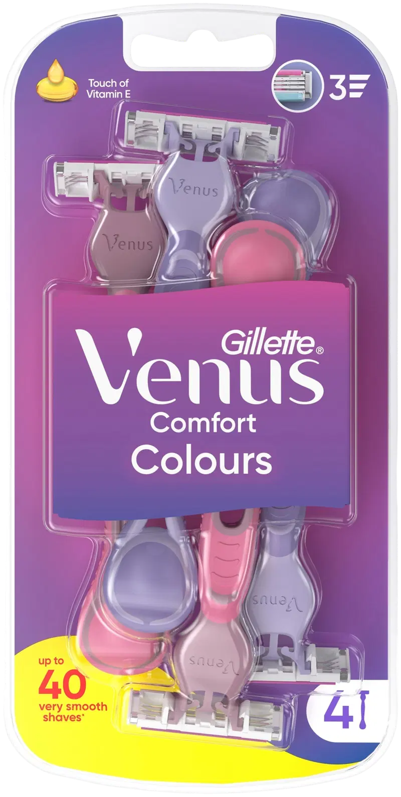 Gillette Venus3 Colors 4 шт. Ручка-лезвие