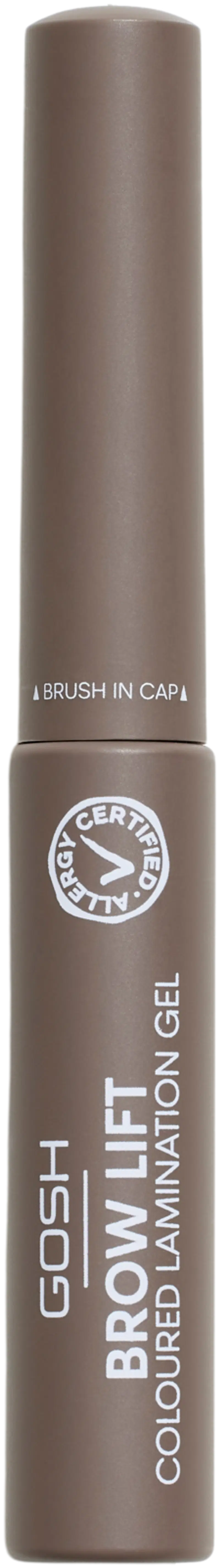 Цветной ламинирующий гель Gosh Brow Lift 002 Темно-коричневый гель для бровей 6 мл (размер 6 МЛ, цвет Серо-коричневый)