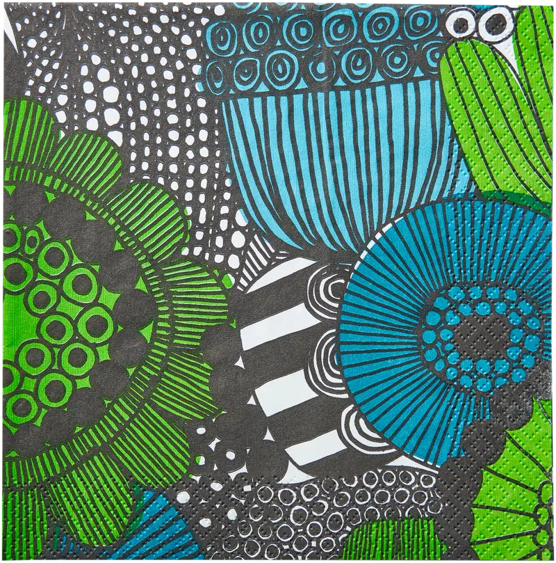 Салфетки Marimekko Miirtolapuutarha бирюзовые 20шт/33см