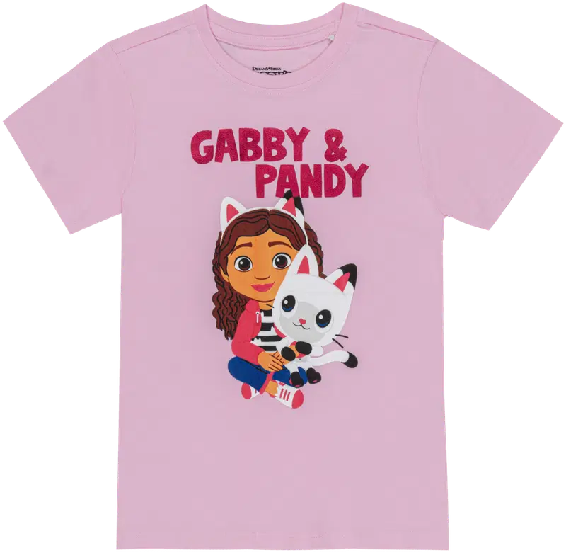 Детская футболка Gabby's Dollhouse GDQ10010A (размер 110-116 СМ, цвет розовый)