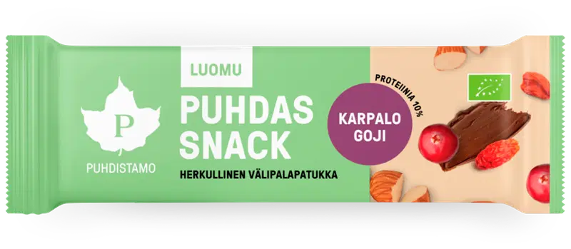 Puhistamo Puhdas Snack Органический батончик с ягодами и миндалем 40 г