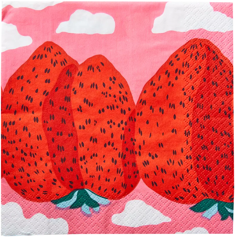 Салфетки Marimekko Mansikkavooret красные 20шт/33см