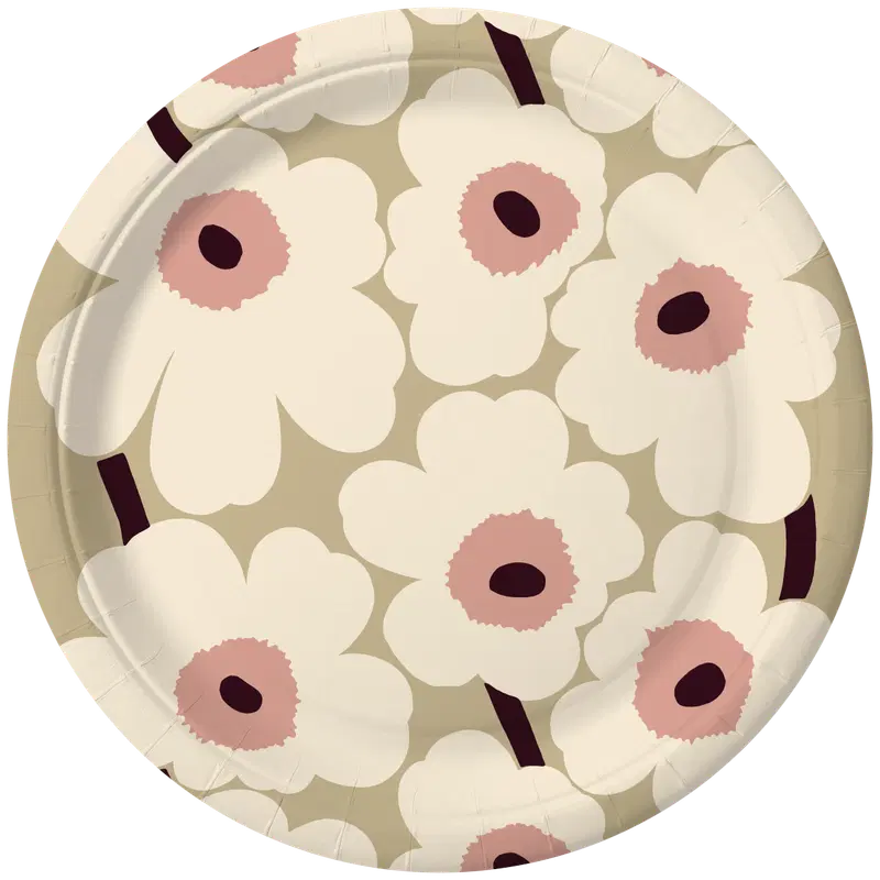 Marimekko Тарелка 22см 10х10шт Мак бежевый розовый