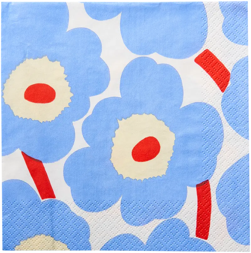 Салфетки Marimekko Unikko сине-оранжевые 20шт/24см