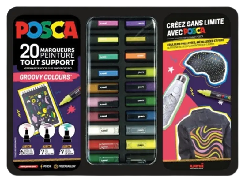 Posca Metal Tin Groovy Colors