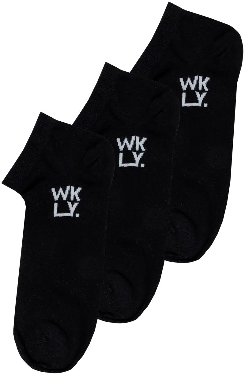 ВКЛ. носки-кеды унисекс 193W062602, 3 шт. (размер 39-42, цвет ЧЕРНЫЙ)