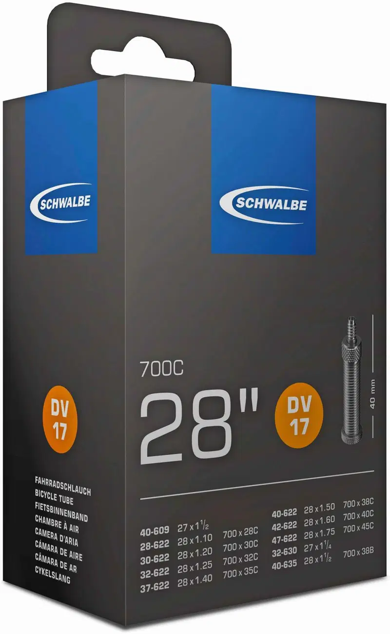 Велосипедная внутренняя покрышка Schwalbe 28" 28/47-622/635 dv17 40мм (цвет Черный)