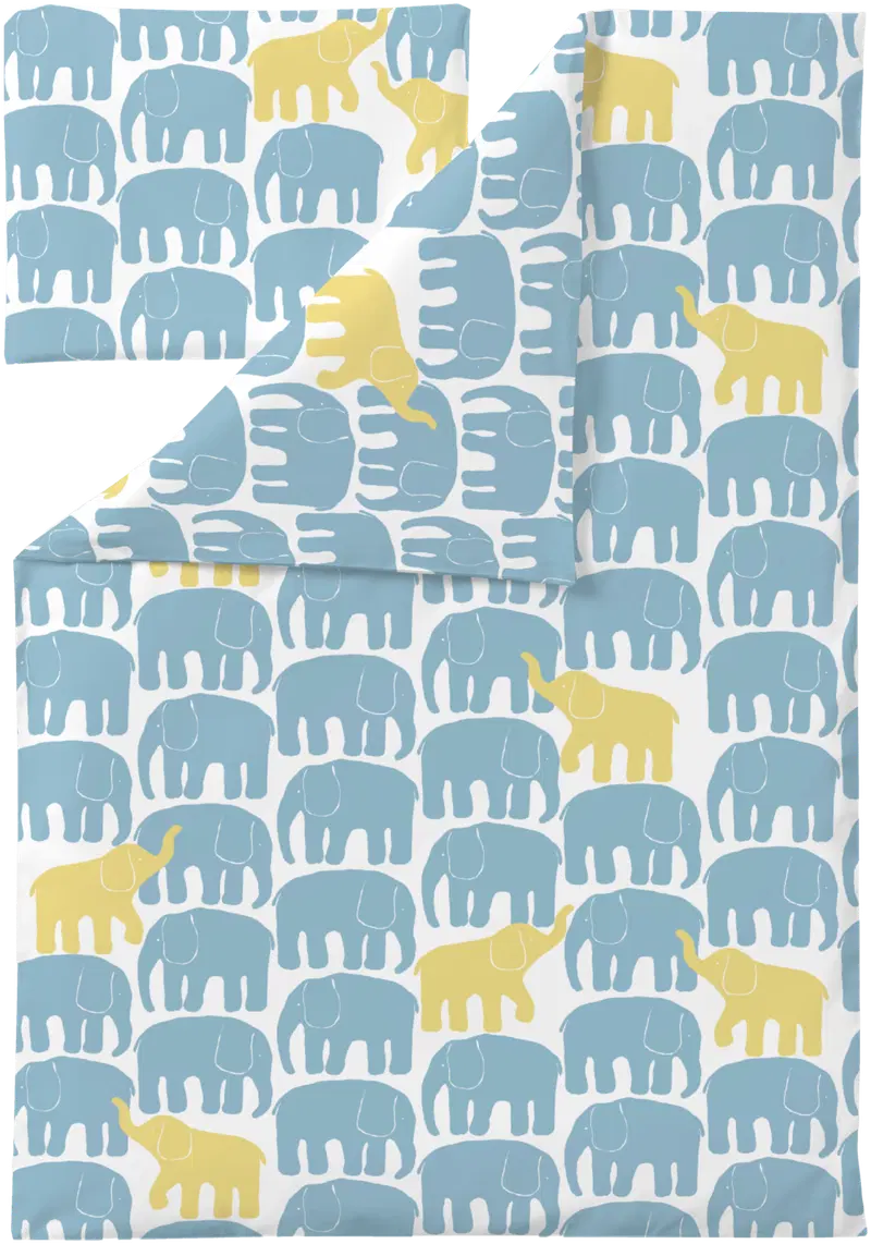 Finlayson комплект пододеяльников для малышей Elephant Free 85X125+40X60 цвет морской волны/we (цвет светло-сине-желтый)