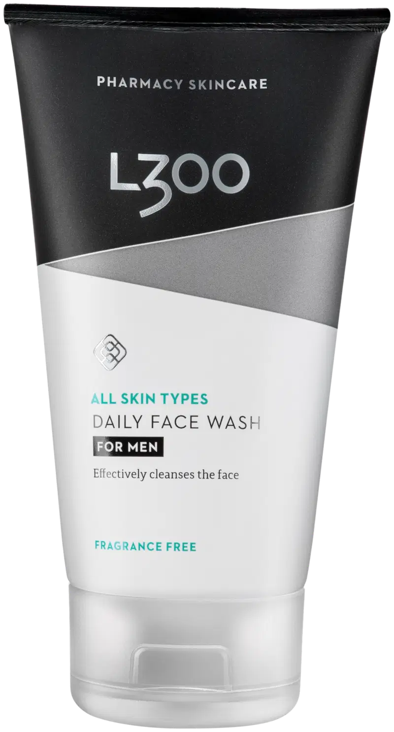 L300 для мужчин Daily Face Wash Эффективный и увлажняющий очищающий гель без отдушек, 150 мл