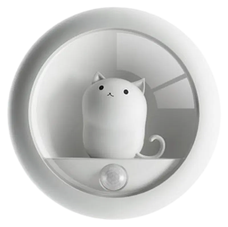 Ночник Heat Cat Led с датчиком движения, зарядка через USB, белый