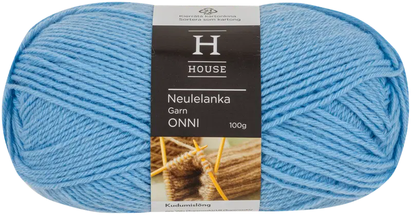 Пряжа для домашнего вязания Onni 100 г Шамбре синий 15-4030TPX (цвет Шамбре синий)