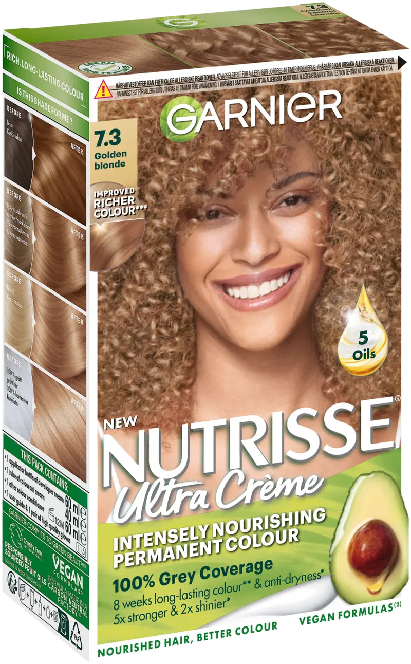 Garnier Nutrisse Ultra Creme 7.3 Золотой блондин Перманентный цвет золотистый блондин 1шт (цвет Золотой блондин)