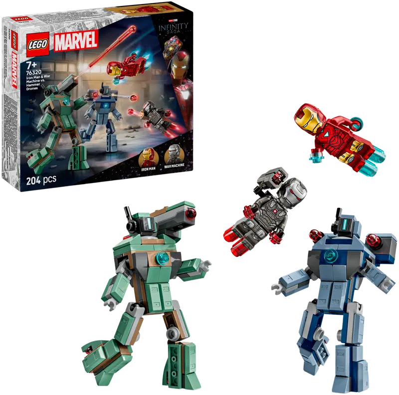 LEGO Super Heroes 76320 Железный человек и военная машина против дронов-молотов