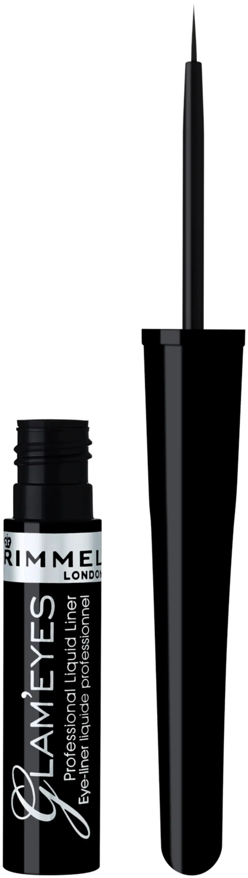 Rimmel 3,5 мл Glam'Eyes Professional Liquid Eyeliner 001 Черная жидкая подводка для глаз Glam'Eyes (цвет Черный Гламур)
