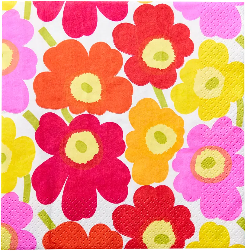 Салфетки Marimekko Mini Unikko розово-желтые 20шт/24см