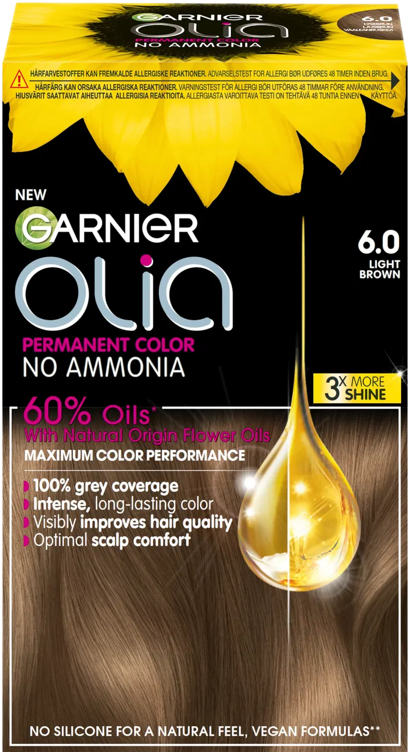 Перманентная краска Garnier Olia 6.0 Светло-коричневый 174мл (цвет Светло-коричневый)