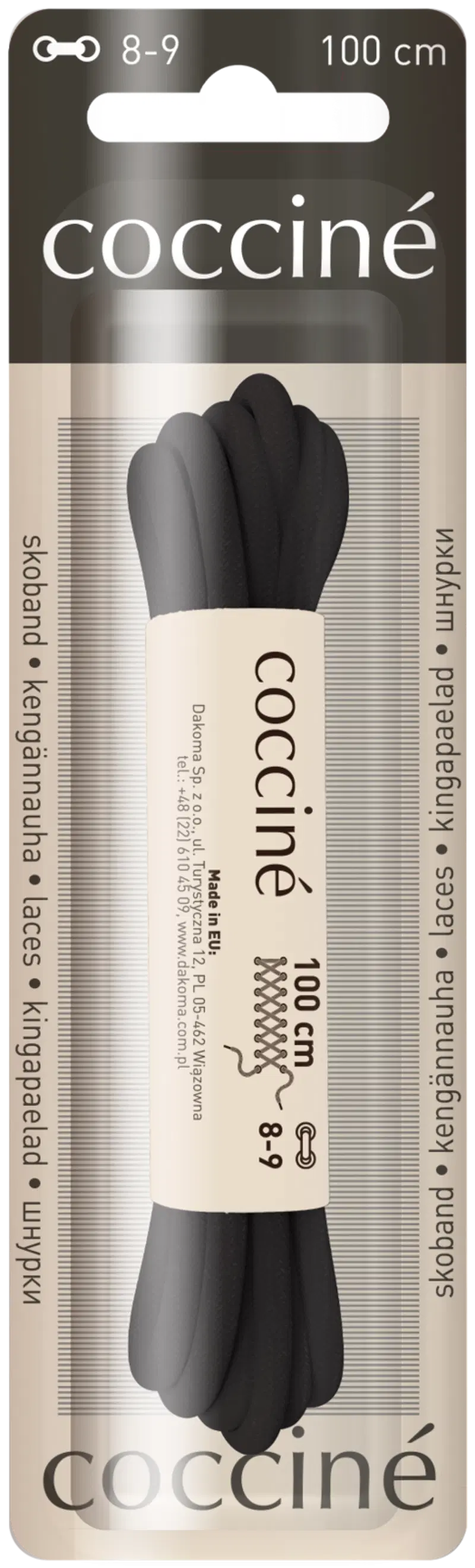 Шнурок Coccine 100 см, черный
