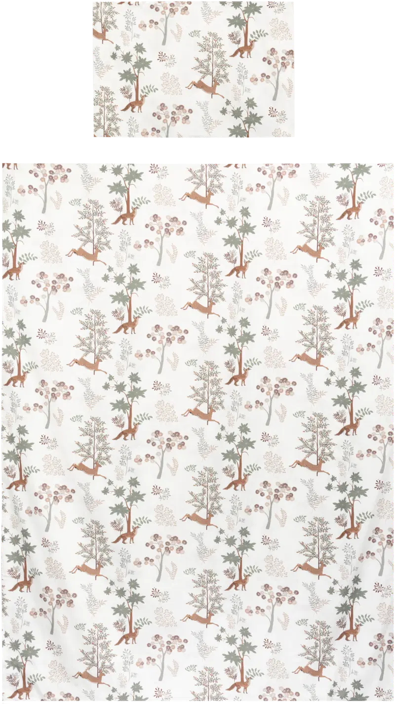 Детский комплект пододеяльников Ciraf Fairytail Forest 120 x 160 + 40 x 60 см зеленый/бежевый/серый/белый (цвет зеленый/бежевый/белый)