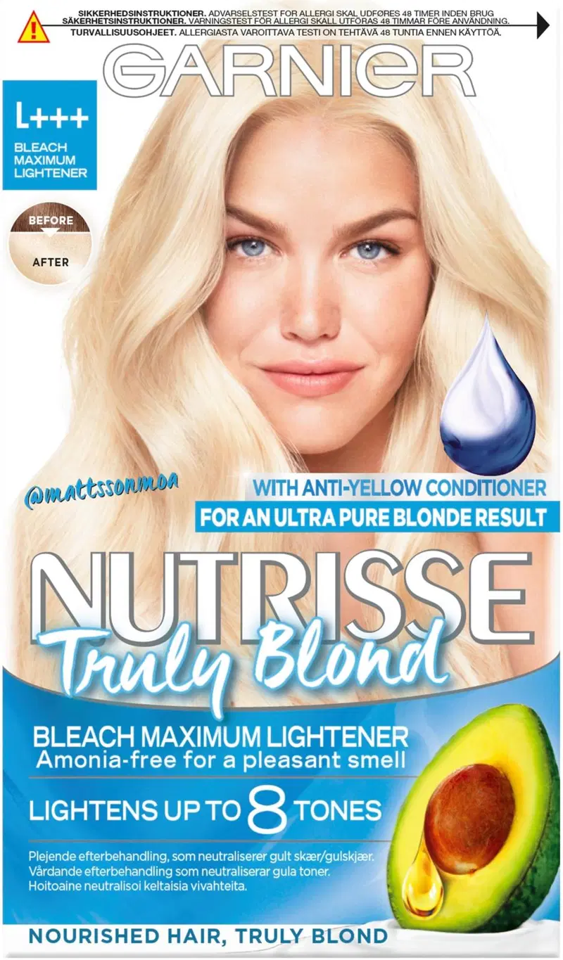 Garnier Nutrisse Ultra Bleach L+++ Bleach Maximum Lightener сильное осветление 1шт (цвет Максимальный осветлитель)