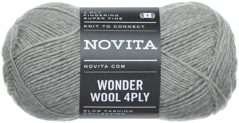 Пряжа Novita Wonder Wool 4PLY 50 г мист 075 (цвет туман)