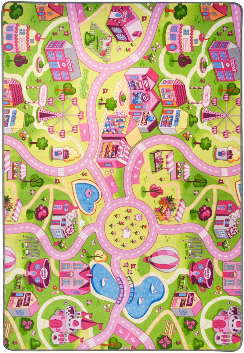 Дорожный коврик Hestia Sweet Town 95 x 133 см (цвет разноцветный розовый)