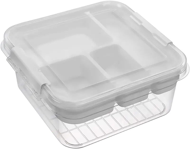 Ящик для хранения гондолы My Box с крышкой и отдельным отделением (цвет серый)