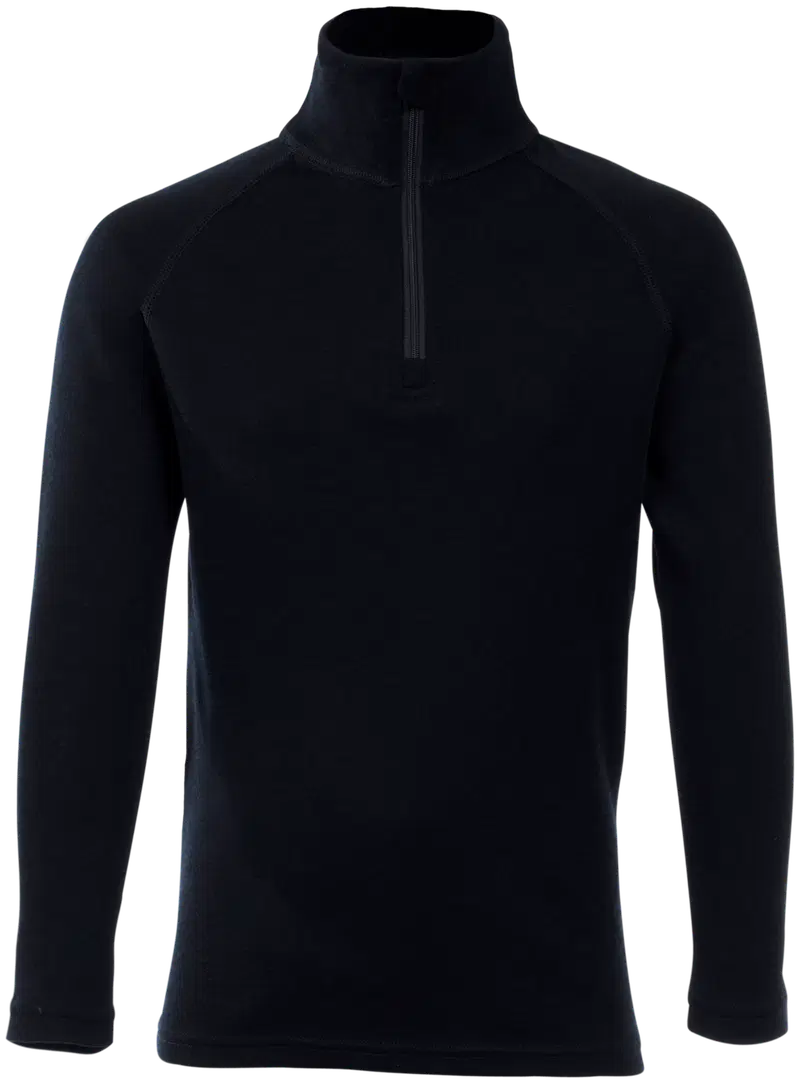 Детская футболка-поло North Outdoor Sensitive на молнии из мериносовой ткани (размер 122-128, цвет ЧЕРНЫЙ)