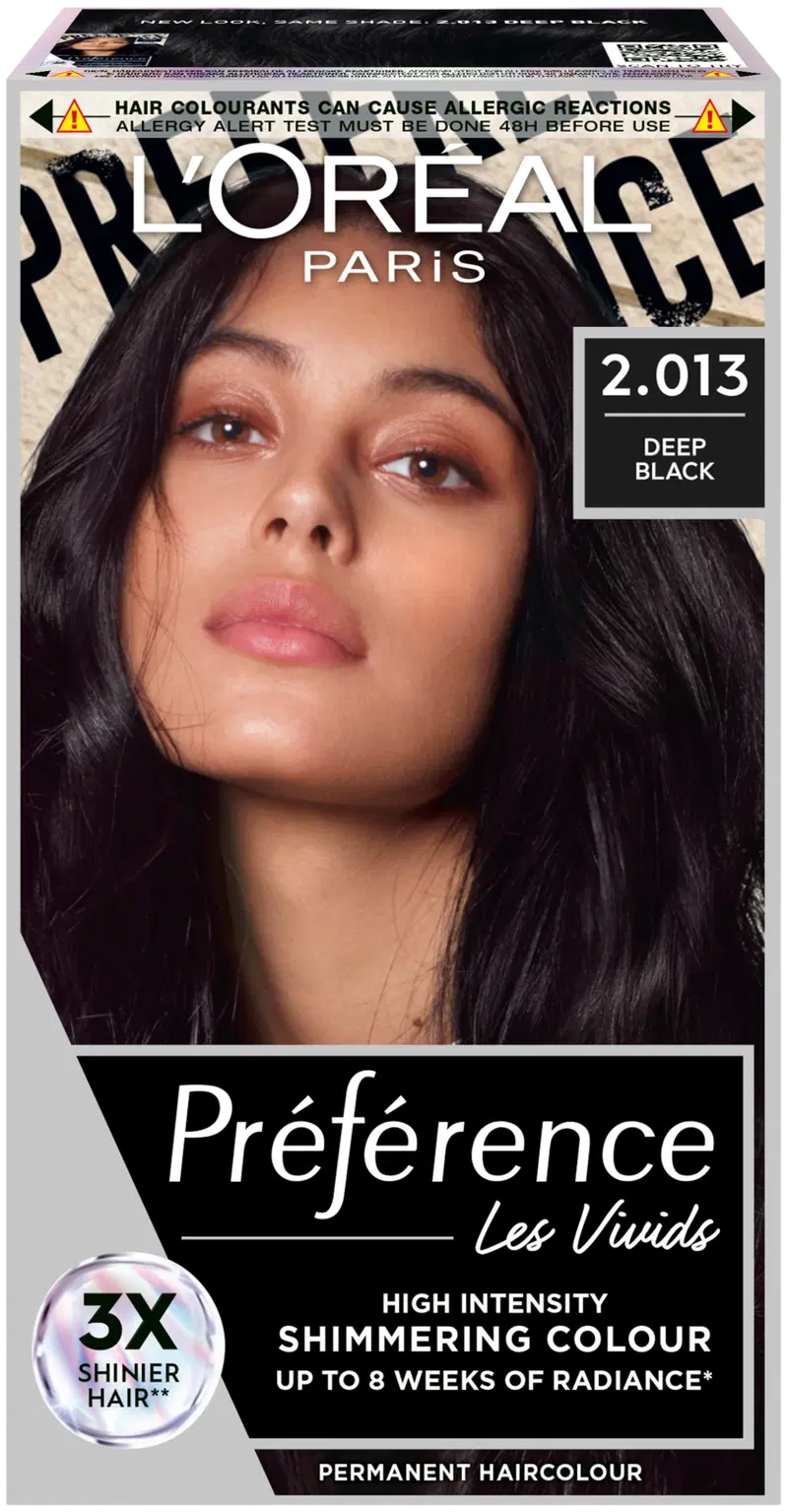 L'Oréal Paris Préférence Vivid Colors Deep Black интенсивный перманентный цвет 1 шт. (цвет матовый черный)