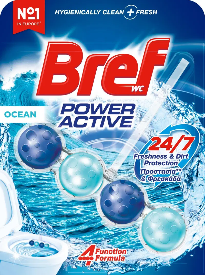 Освежитель для туалета Bref Power Active Ocean, 50 г, 1 шт.