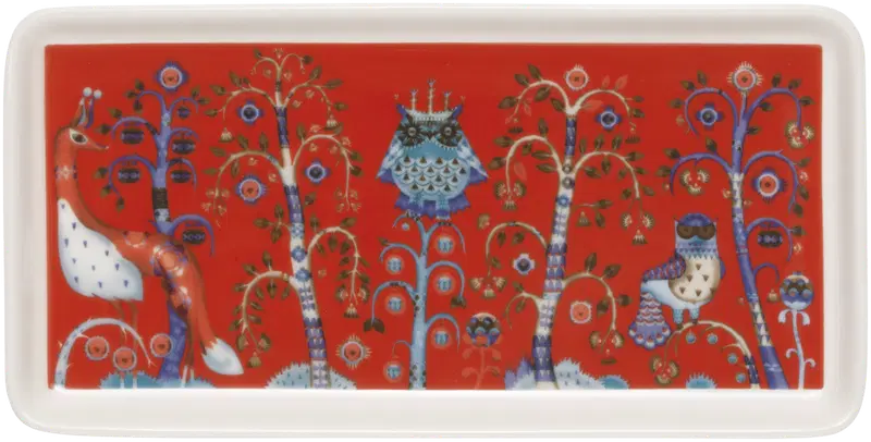 Тарелка Iittala Taika прямоугольная 12х24см, игра слов. (цвет красный)