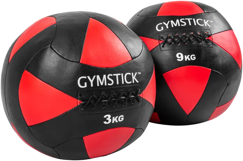 Мяч для упражнений Gymstick Wall Ball (размер 3 кг, цвет ЧЕРНО-КРАСНЫЙ)