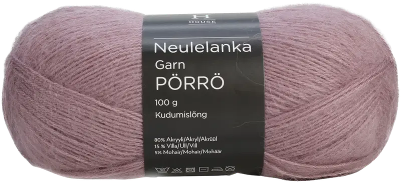 Домашняя пряжа мохер-шерсть-акрил Pörrö 100 г Old Rose 1429 (цвет старая роза)