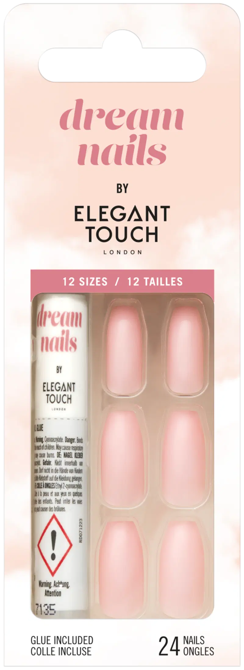 Elegant Touch Dream Nails — розовые искусственные ногти