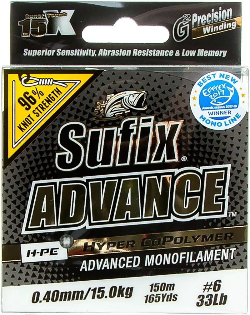 Sufix Advance 150м 0,40 мм / 15,0 кг прозрачная монофильная леска