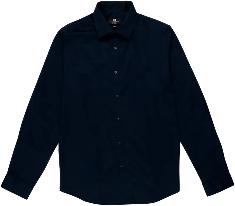 Мужская рубашка стрейч TEX Satin I589867 (размер 47/48, цвет Военно-морской)