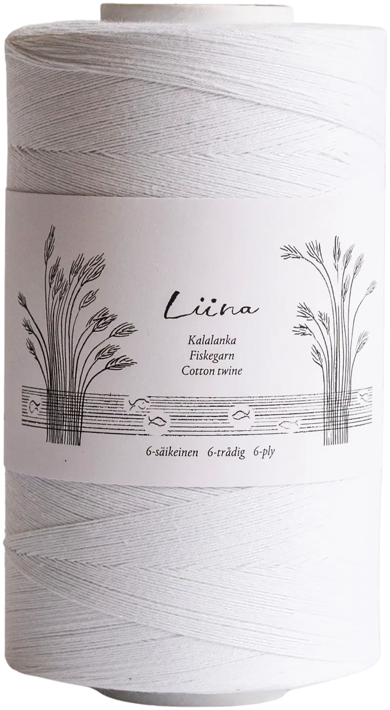 Нитки Suomen Lanka Lina Fish 6 ниток 500г белые (цвет отбеленный белый)