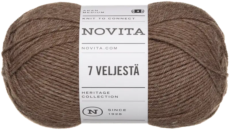 Пряжа Novita 7 от Velje 100г Лесной гриб 068 (цвет лесной гриб)