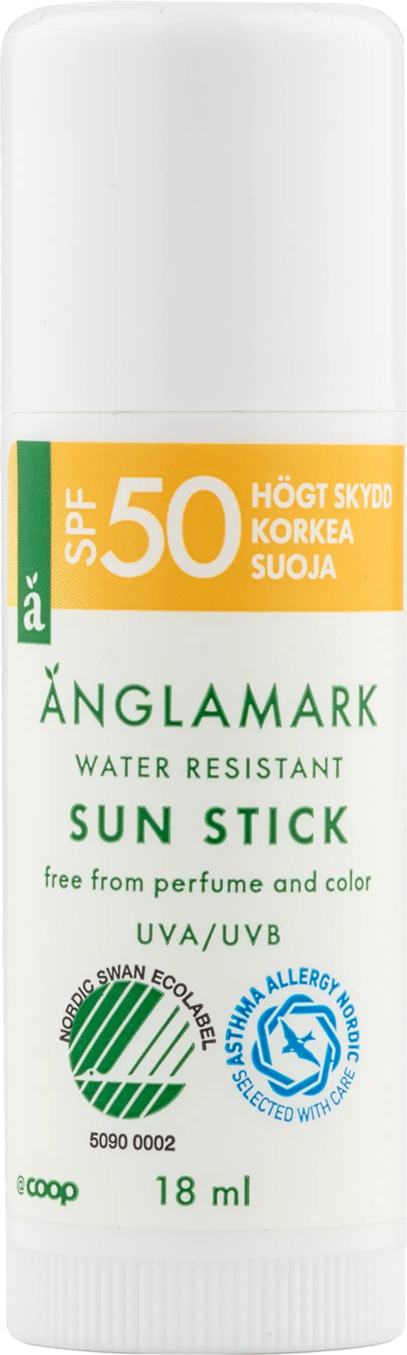Änglamark Sun Stick SPF50 солнцезащитный стик 18 мл